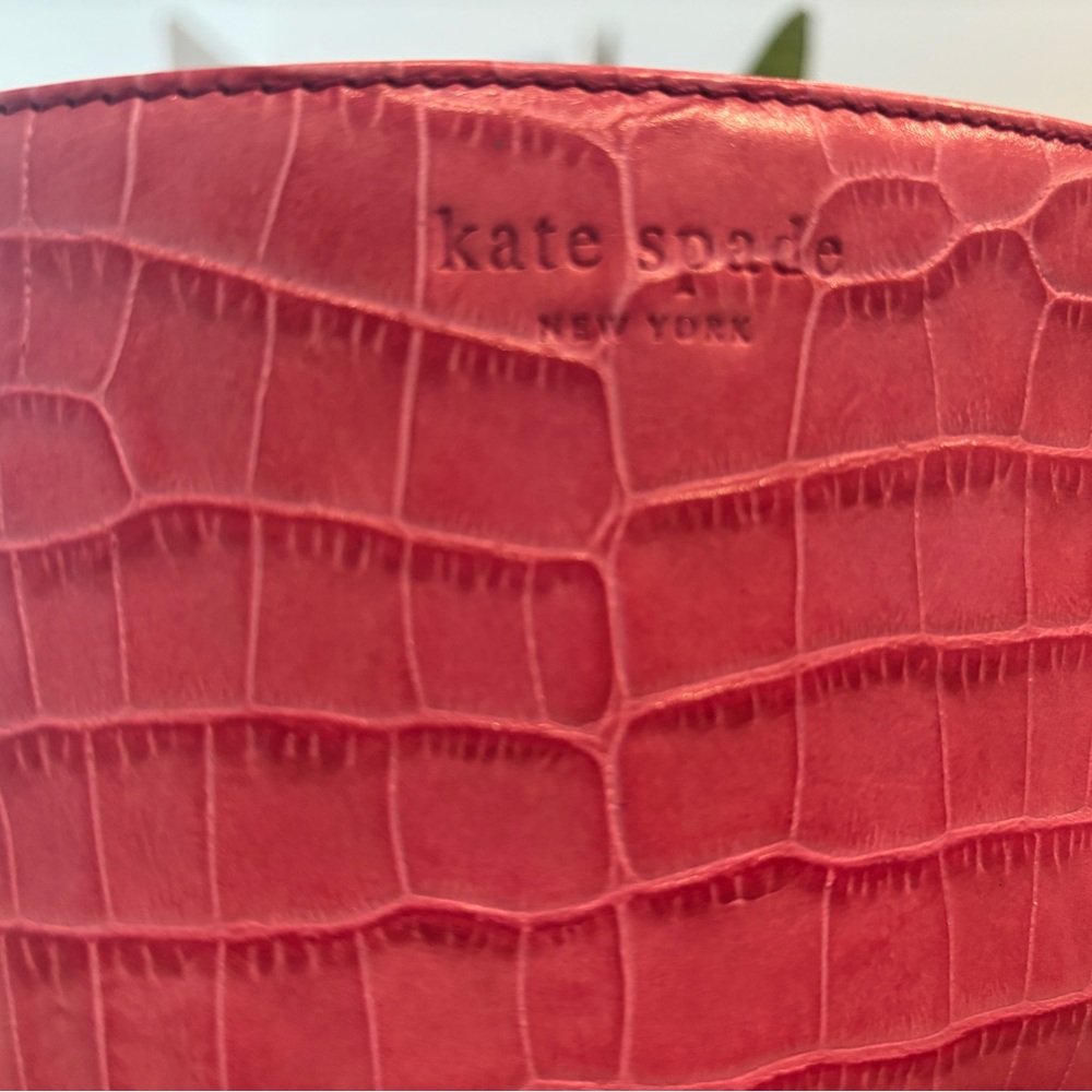 Kate Spade Pink Croc-Embossed Shoulder Bag